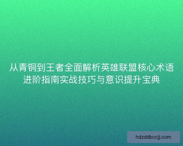 从青铜到王者全面解析英雄联盟核心术语进阶指南实战技巧与意识提升宝典